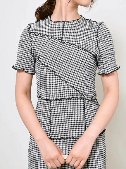 

O Neck Short Sleeve Hign Waist Plaid Mid-Calf Vestidos 2021 Spring Summer Dress Japan Sweet Temperament Women's Robe