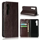 Чехол для Xiaomi Mi Note 10 Lite, чехол-книжка из 100% натуральной кожи