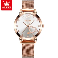olevs womens watch romantic heart shaped quartz fashion watches for women luxury brand waterproof sports clock wristwatch