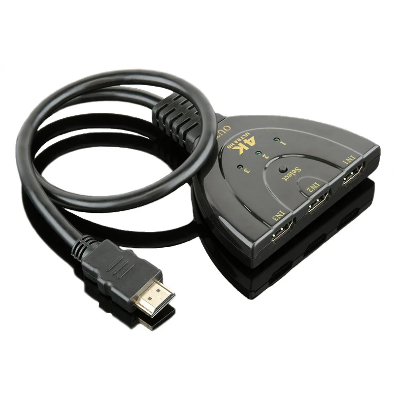 Горячий мини 3-портовый Переходник HDMI разветвитель Кабель 1.4b 4K* 2K 1080P Коммутатор HDMI коммутатор 3 в 1 выход порт концентратор для HDTV Xbox PS3 PS4
