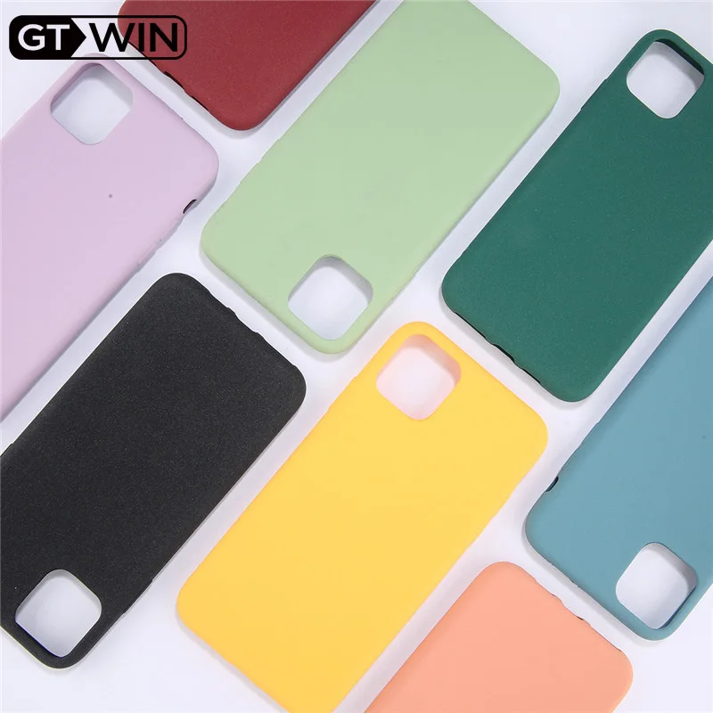 Силиконовый однотонный чехол GTWIN для iPhone 11 7 6 6S 8 Plus мягкий чехлы карамельных