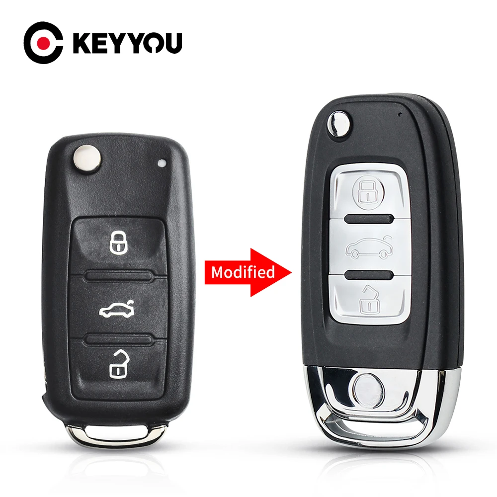 KEYYOU 3 кнопки модифицированный откидной складной пульт дистанционного ключа