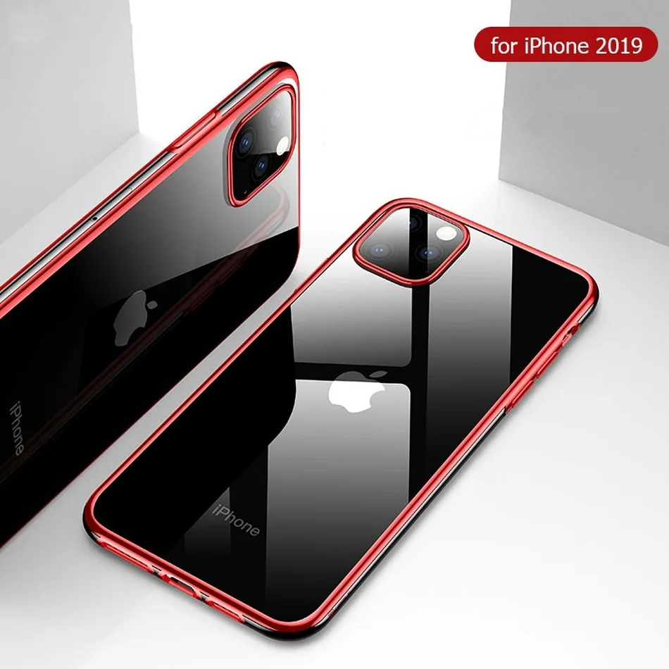 Luxury Phone Case for IPhone 11 Transparent Soft Silicone Shockproof Clear Hybrid Cover Pro Max Coque | Мобильные телефоны и