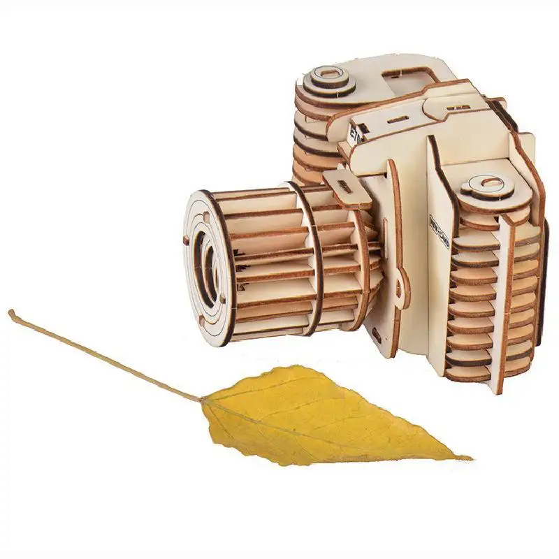 3d деревянные стерео головоломки моделирование камера модель игрушки Детские