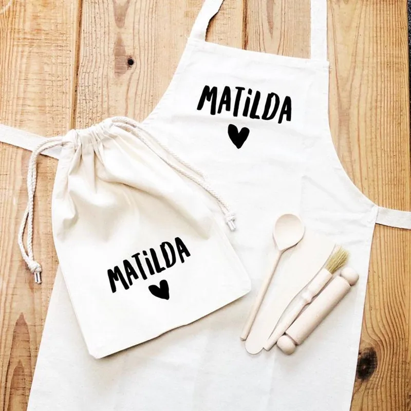 

Customized Kids Apron Baking Set,Little Bakery,Printed With Name And Date,Little Chef,Personalize Kitchen Emperor for Children