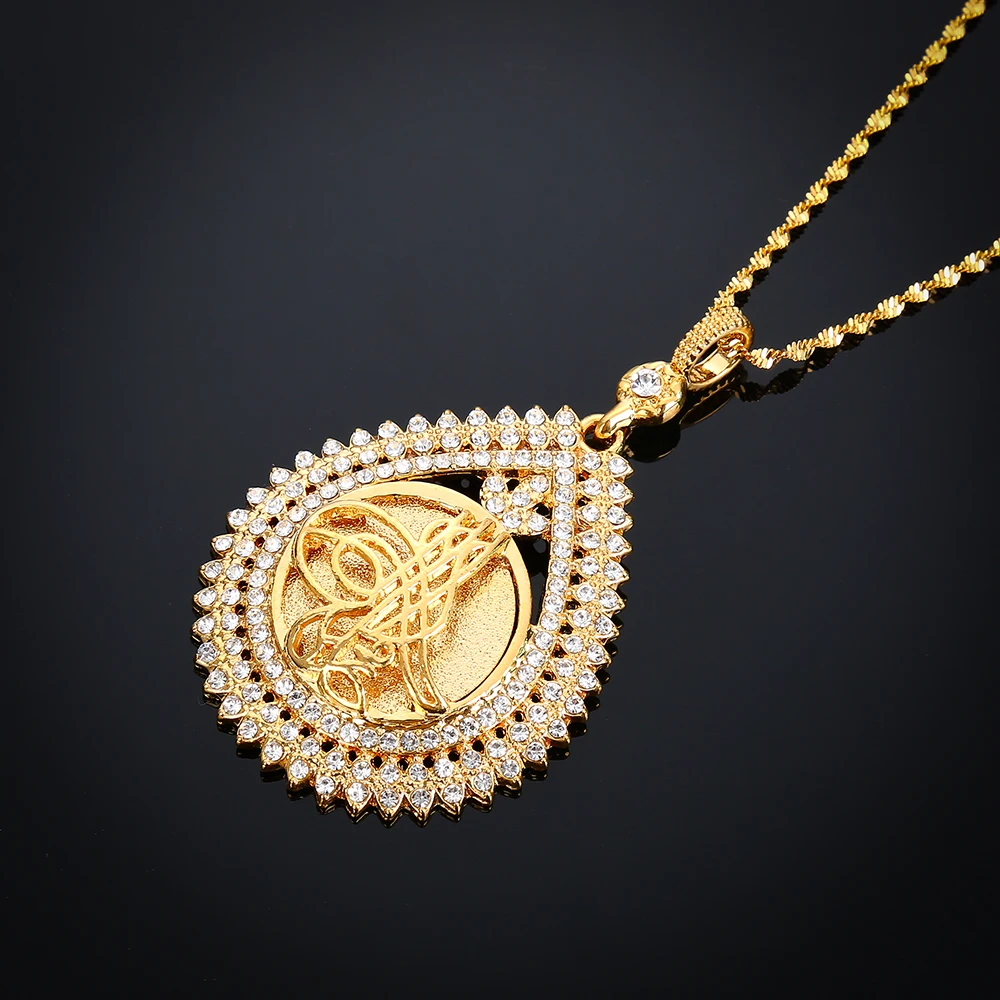 Ожерелье из металла с кристаллами ааа для турецких монет-золотой цвет турецкие