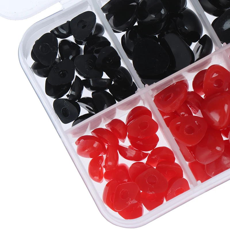 Глаза амигуруми для кукол круглые плоские черные треугольные пластиковые 150