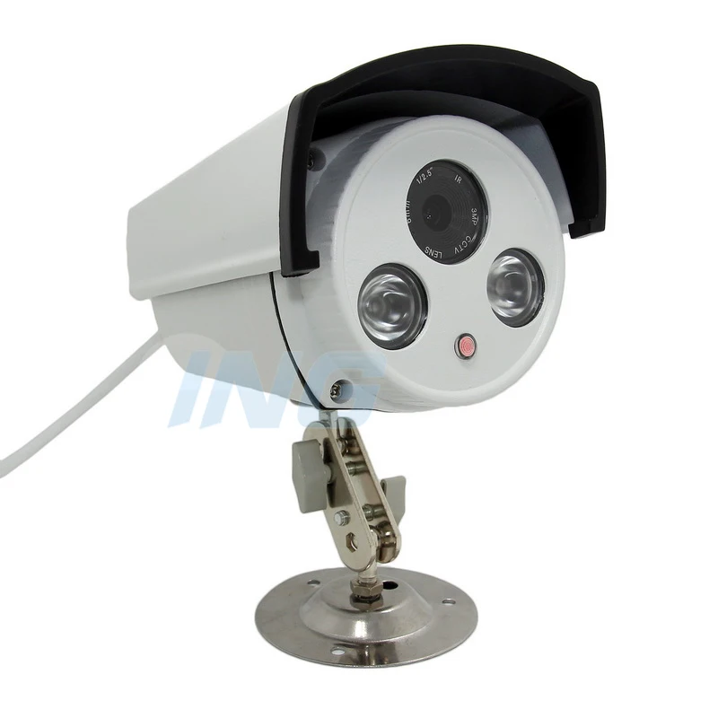 POE H.265 Водонепроницаемая HD 3MP 2 Array светодиодный ИК наружная IP камера 1296P / 1080P