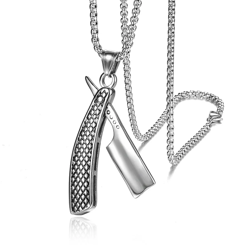 

Titanium Steel Barber Necklace For Men Punk Chain Necklaces Hair Clipper Pendant Trend Shaver Goth Long Necklaces Jewelry 2020