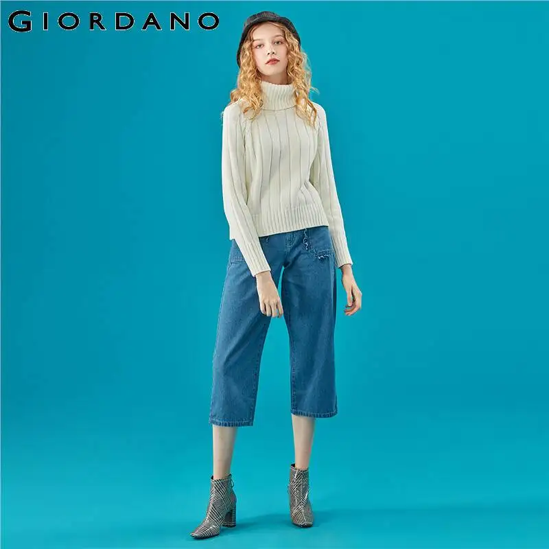 Giordano женская вязанная кофта с высоким воротом и длинными рукавами выполнена в