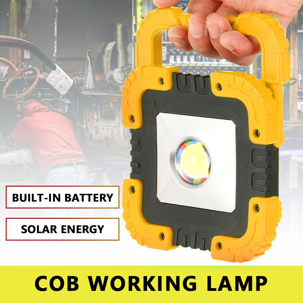 Solar COB LED Work Light Portable Lantern 10W Emergency Rechargeable Flood Outdoor Garden Spot Lamp | Освещение