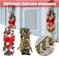 cordless prelit stairway swag trim lights up christmas stair decoration led wreath prelit stairway swag trim garland th
