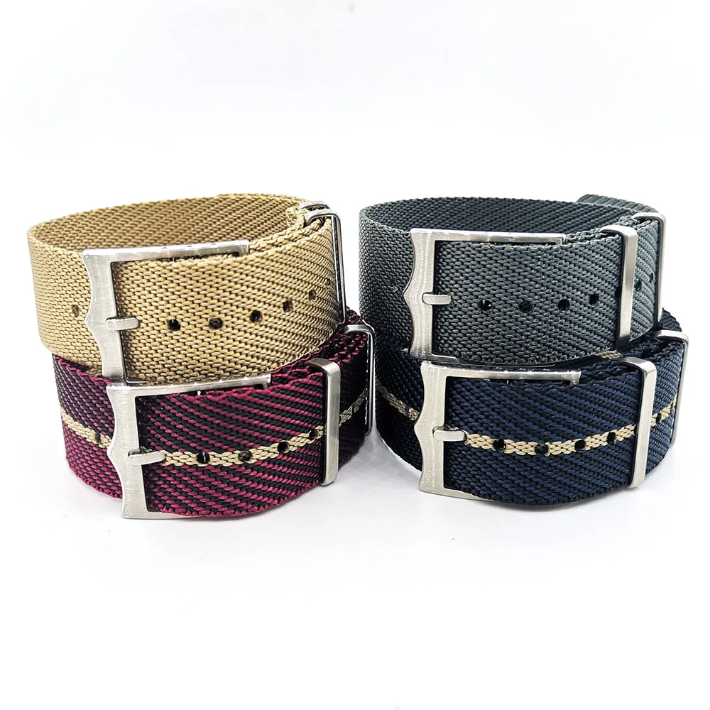 20mm 22mm Nylon Watch Strap French Troops Parachute Bag  Single Pass Watch Bands for Omega/Rolex/Seiko/Tudor Strap Bracelet