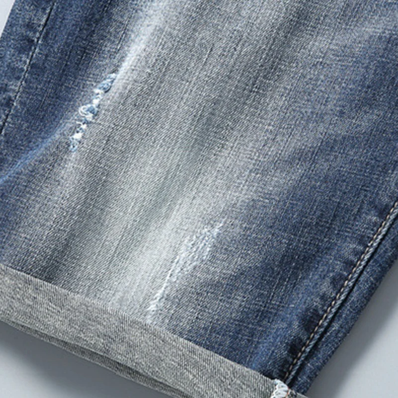 

2021 new spring and summer men's shorts trendy slim pants men's denim five-point pants tide brand men's five-point pants stretch