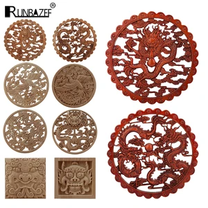 Китайский дракон и Феникс, талисман, Неокрашенная Ретро линия, деревянные наклейки, овальная резиновая деревянная мебель для дома, настенные горячая Распродажа Ne