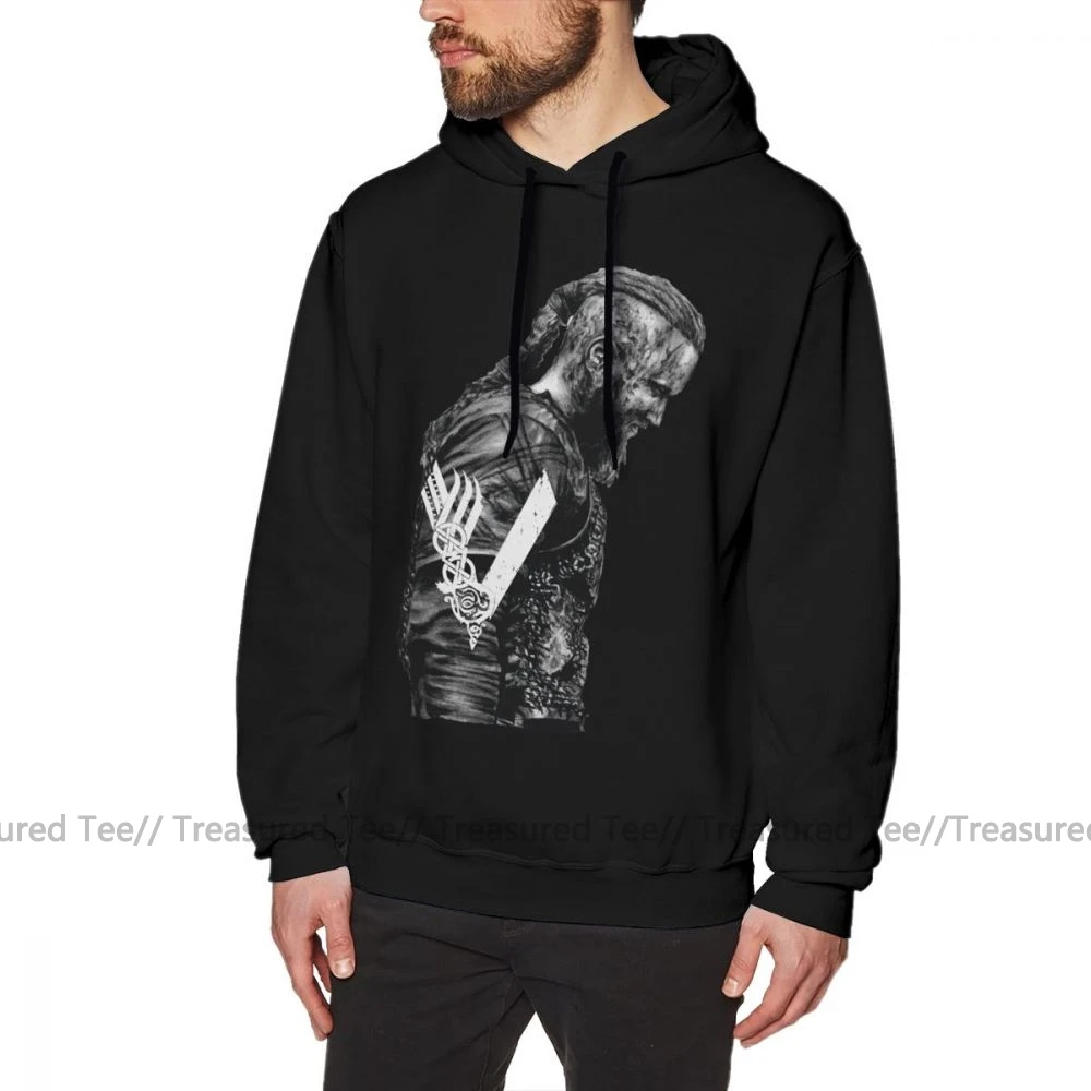 Ragnar Lothbrok Толстовка KING RAGNAR LOTHBROK Толстовка Vikings уличная Мужская толстовка длинная стильная толстовка с капюшоном - Цвет: Black