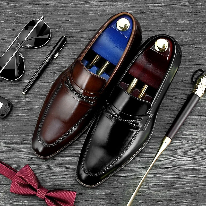 JOSHBERG/Лидирующий бренд Мужская обувь свадебные туфли из коровьей кожи Цвет Черный