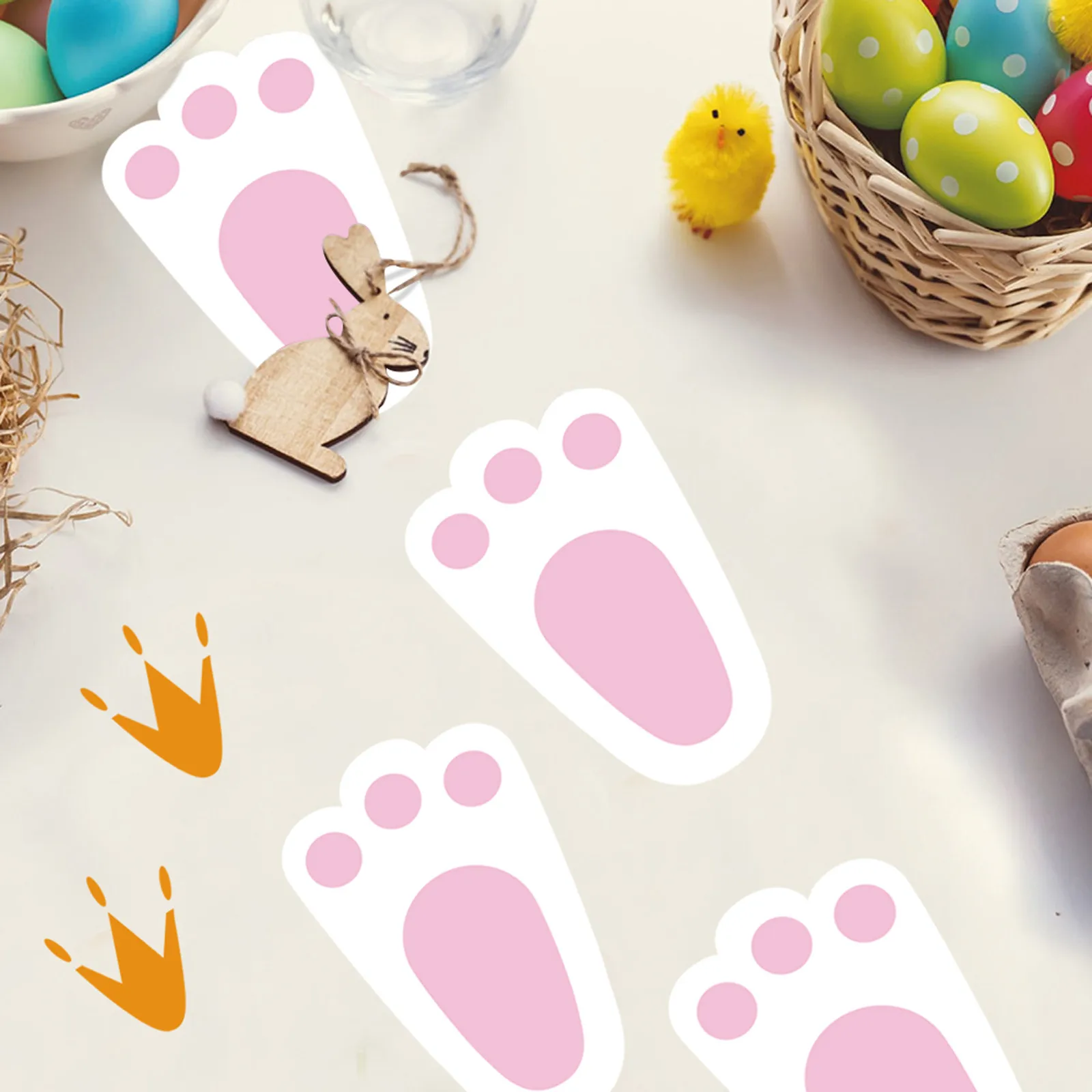 6 вeщeй нижнee бeльё пасхальные наклейки кролик след яйца на стену следы Форма