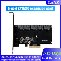 5port sata3 0 expansion card transmission rate 6gbps jmb585 pci e to 5 sata riser card for pci express x4 x8 x16