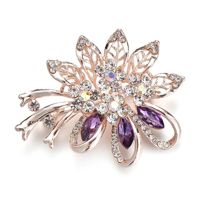 Женская Брошь В Виде Цветка с кристаллами|Броши| |