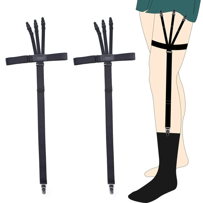 

1 Set Male Female Shirts Holders Garters Suspenders Multifunctional Dual-use Shirt Anti-slip Clip Socks Fixed Strap Garter Belt