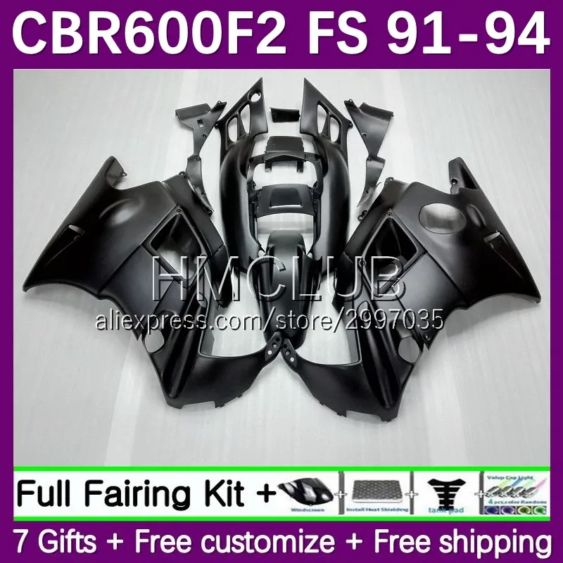 

Body+Tank For HONDA CBR600 CBR 600F2 600 F2 FS CC 1No.5 CBR600F2 1991 1992 1993 1994 CBR600FS 91 92 93 94 Fairings matte black