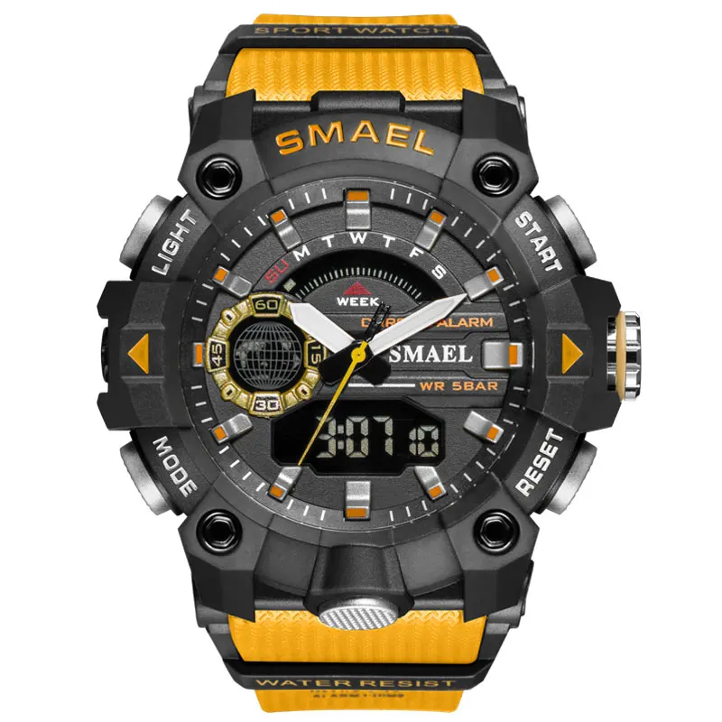 

SMAEL Brand Watch Men Military Sport Watches Shock Resistant 50M Waterproof Led Digital Analog Quartz Wristwatches Reloj Hombre