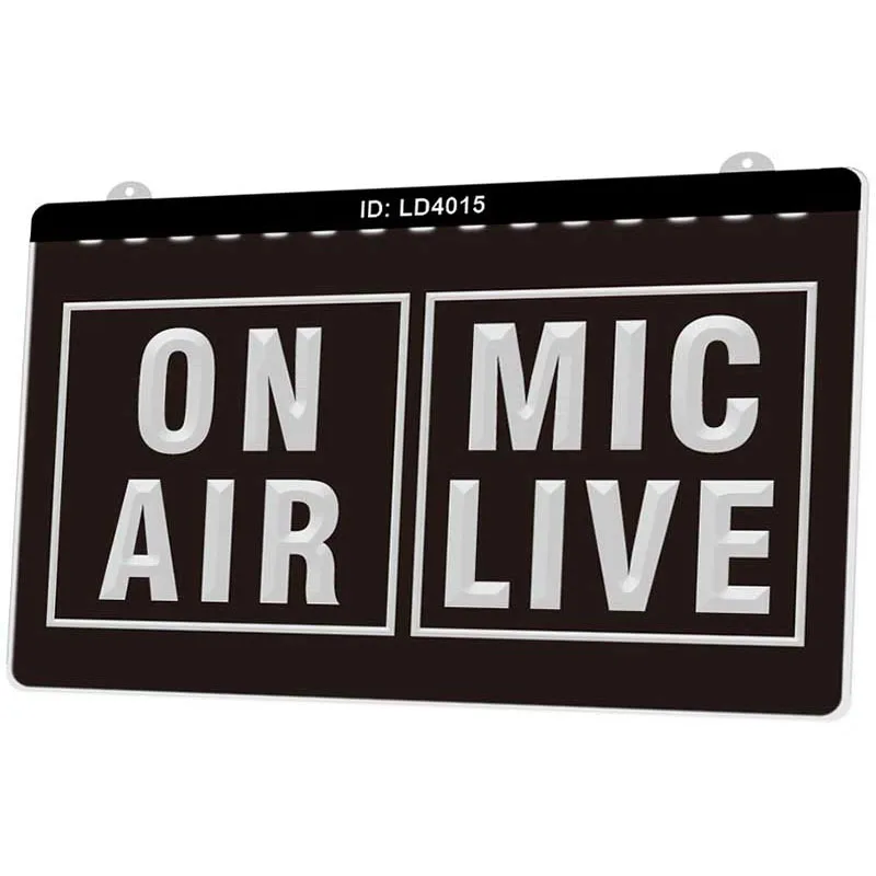 LD4015 On Air Mic живая новая 3D гравировка светодиодный светильник несколько цветов