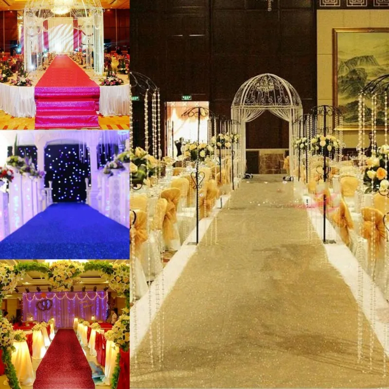 

New Arrival Luxury Silver Pearlescent Carpet T Station Aisle Runner For Wedding Decor Site Layout 10m /lot