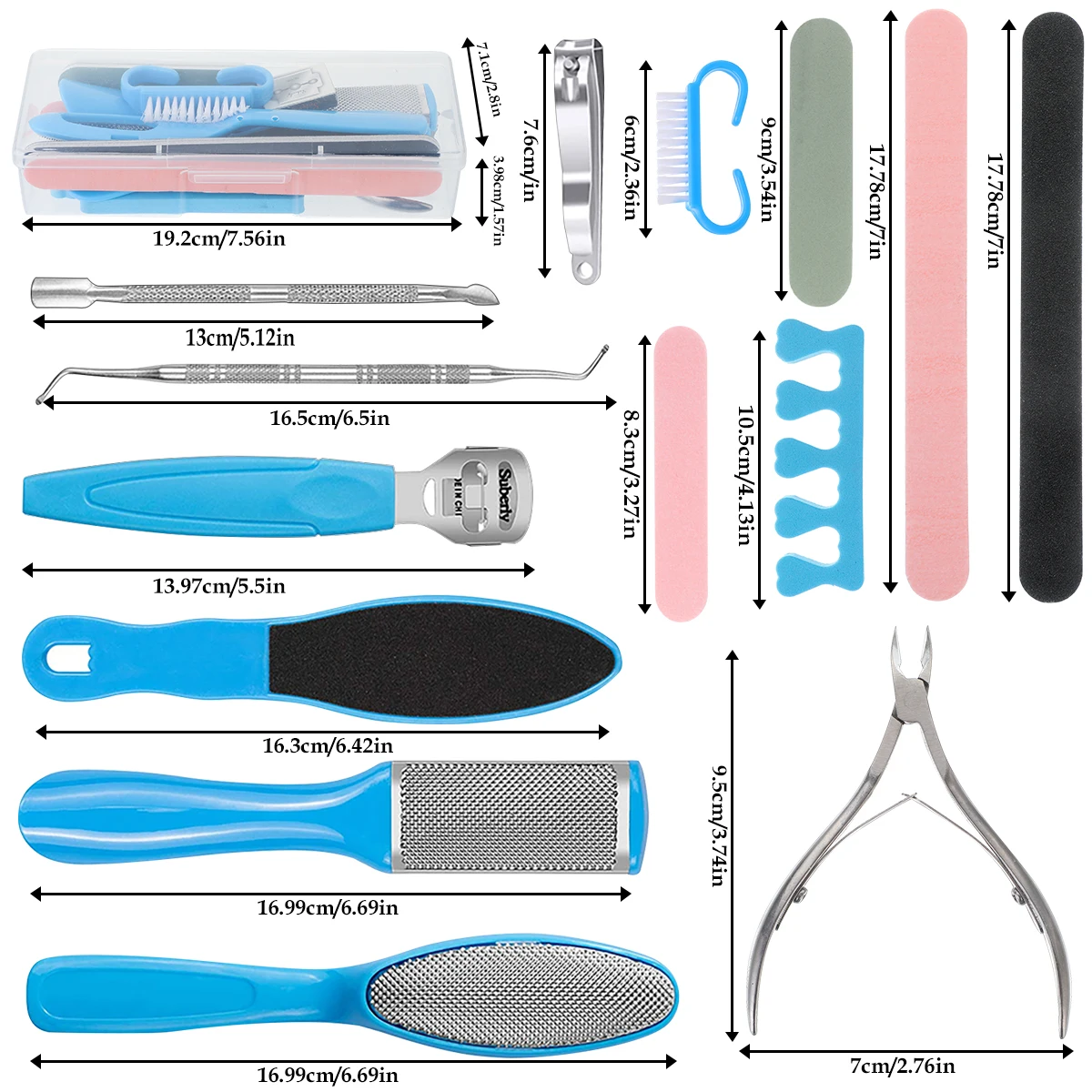 

20PCS Stainless Steel Professional Muti-function Nail Clipper Set Cuticle Eagle Hook Tweezer Manicure Pedicure Beauty Tools Kit