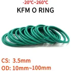 5 шт.15 шт. CS3, 5 мм OD 10  100 мм зеленый FKM фторкаучуковое уплотнительное кольцо уплотнительная прокладка изоляционное масло устойчивость к высоким температурам зеленый