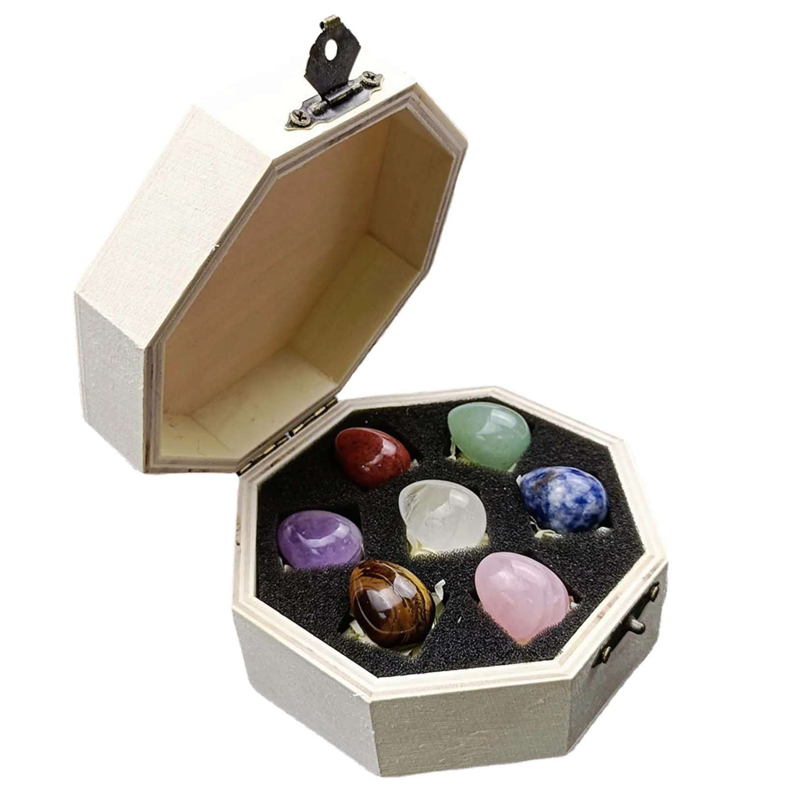 

Набор лечебных кристаллов, натуральные драгоценные камни с 7 различными натуральными камнями для медитации, релаксации, домашний декор, Рож...
