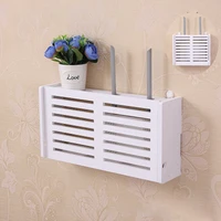 wifi router storage boxes wall mounted cable power plug wire organizers hanging plug bracket wooden box for home decor storage