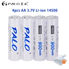 PALO 900 мАч Оригинал 3,7 V 14500 батарея AA литий-ионная аккумуляторная батарея 14500 литий-ионный аккумулятор для светодиодный налобный фонарь