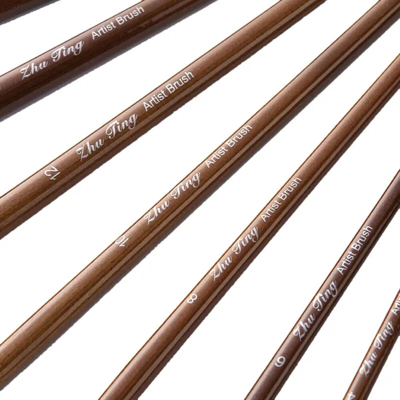 

9PCS Fan Shape Paint Brush Set Oil Acrylic Artist Bristle Paint Brushes Flaxen Color Gouache Painting Art Drawing Sationery