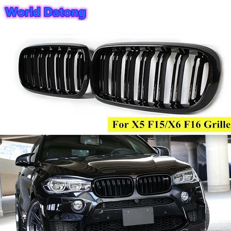 ABS Матовый черный Замена 2 планка гонки решетка подходит для BMW X5 X6 F15 F16 xDrive35i xDrive50i