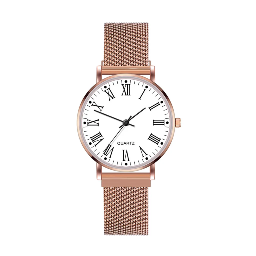 Магнитные часы Для женщин Простой римские цифры Циферблат Кварцевые Relogio Feminino