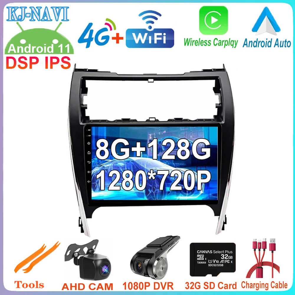 

Автомобильный мультимедийный видеоплеер, экран 9 дюймов 1280*720, Android 11, для Toyota Camry USA 2012-2017, GPS-навигация, 4G Lte, Android авто