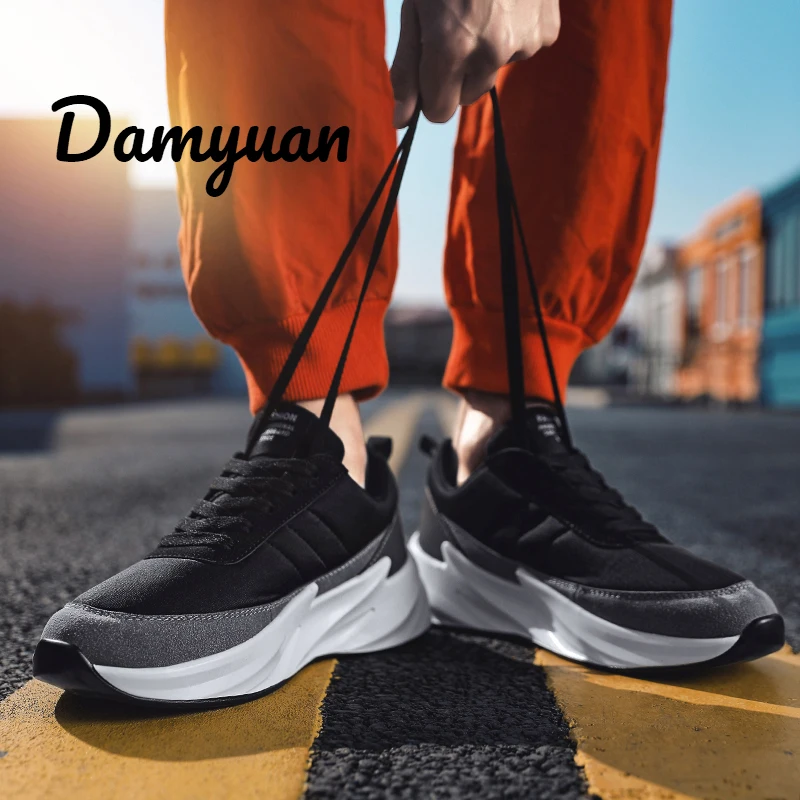 Damyuan/Новинка года; модная Мужская Удобная дышащая повседневная обувь без кожи; светильник для бега и бега; спортивная обувь с подошвой акулы