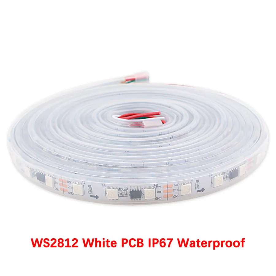 Светодиодная лента WS2812 RGB Водонепроницаемая WS2812B IP65 IP67 гибкая лампа вспышка 30