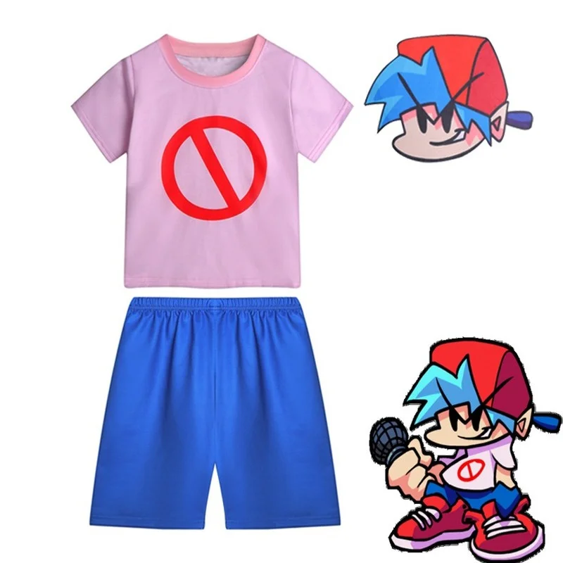 

Summer Friday Night Funkin cosplay Kids Girl Sets Lola Bunny boys Tops+shorts Air slam dunk hop Style Suits Cool Two Piece Sets