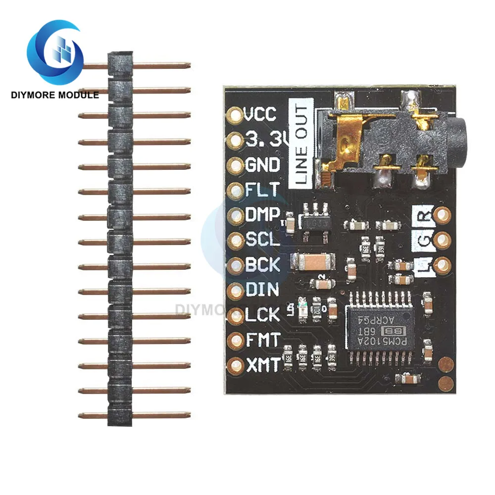 PCM5102A аудио DAC декодер плата цифровой стерео звуковой модуль с 3 5 мм AUX Jack для Raspberry