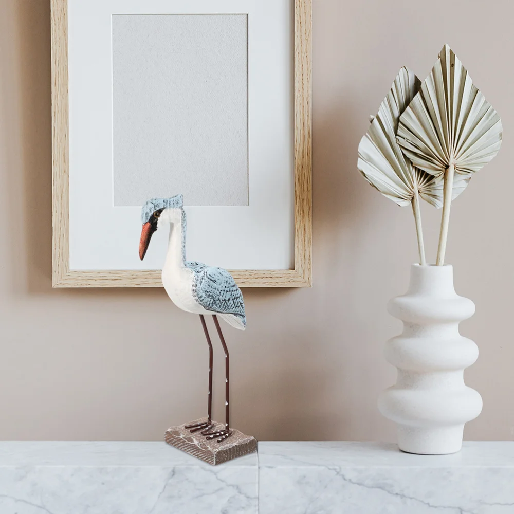 

2 Pcs Creative Wooden Seagull Adornments Desktop Decoration for Lovely Present