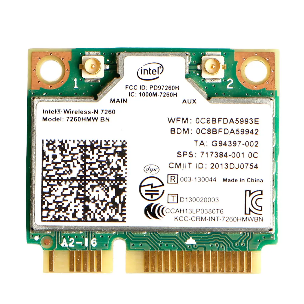 

New Intel Wireless-N 7260HMW BN Half Mini PCIe PCI-Express WLAN WIFI Card Modul