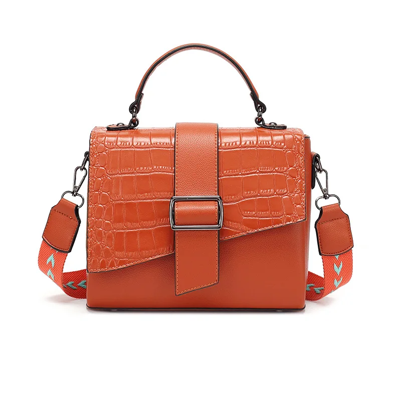 

Fashion Solid Color Genuine Leather Handbags for Women Quality Crocodile Pattern Shoulder Messenger Bags Classic Crossbody Bags