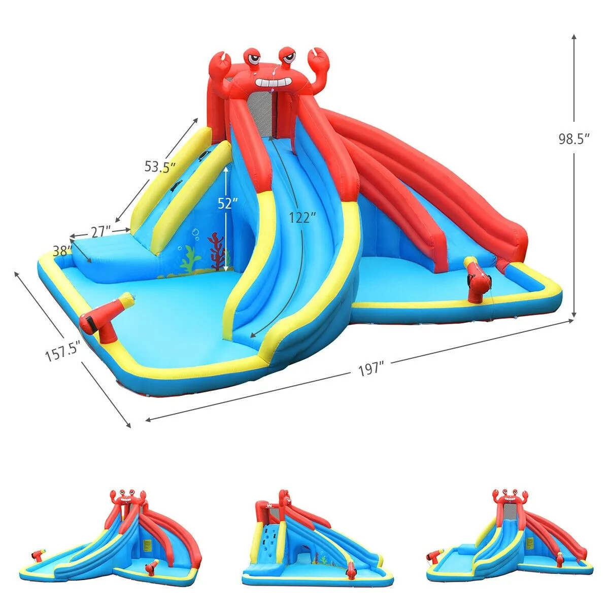 

GOPLUS games outdoor garden child Inflatable castle Inflatable Castle Inflatable Water Slide Crab Dual Slide Bounce House