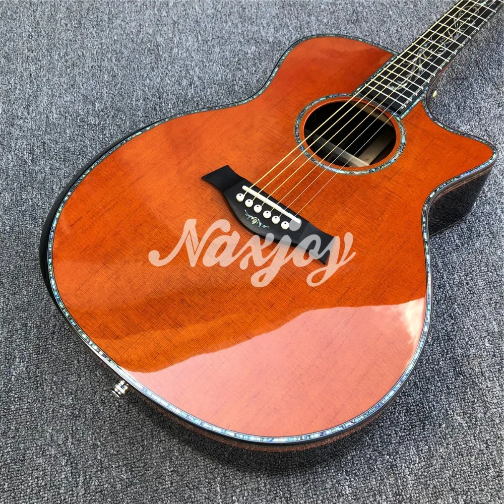 Фабрика на заказ Chaylor Cocobolo PS14 Акустическая гитара, настоящая инкрустация абалона гриф из черного дерева, твердая кедровая Акустическая гитара