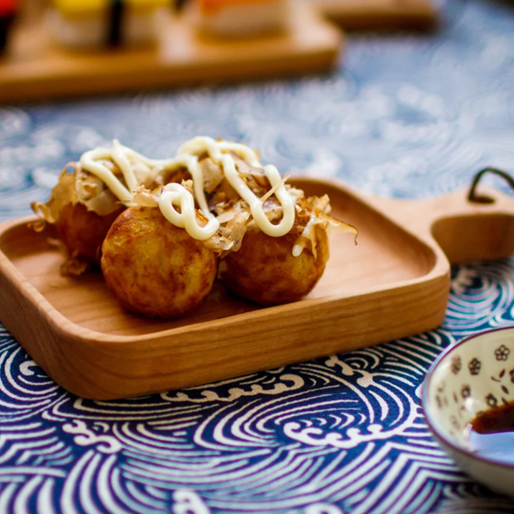 

1Pc Japanese Style Sushi Dessert Plate Wood Serving Plate (Assorted Color)