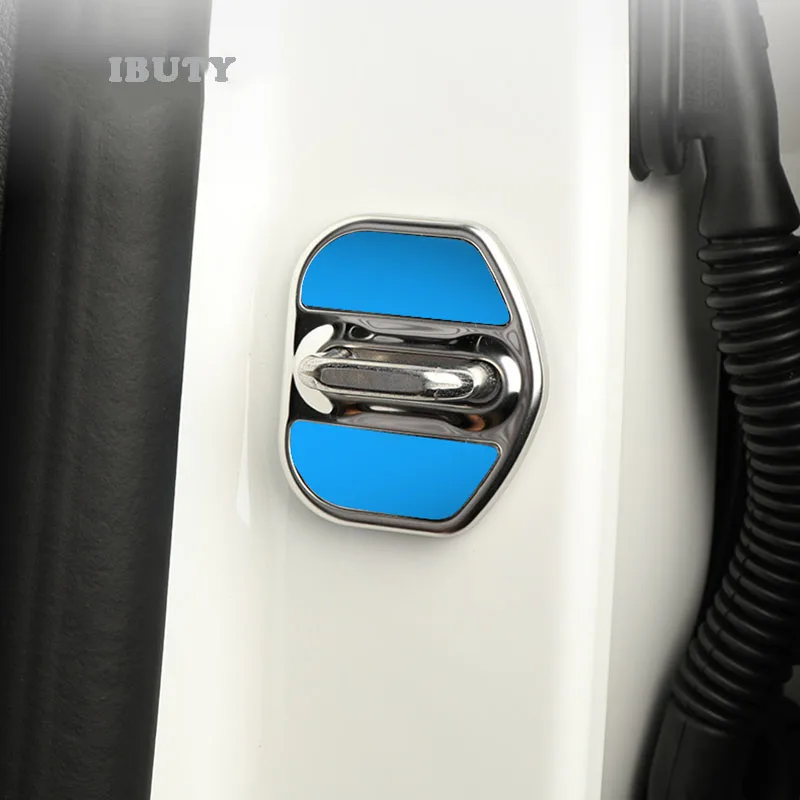 

For Lincoln Aviator 2020 2021 Accessories Stainless Steel Car Door Lock Cover Auto Emblems Anti-rust Case Anti-Scratch 4Pcs