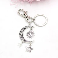 vintage bohemian key chain star sun moon key chain key ring bag pendant women handbag charm holder accessory jewelry gifts